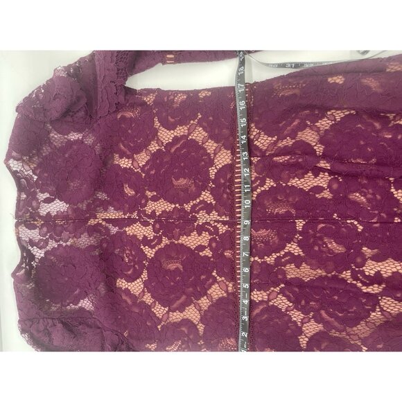 TADASHI SHOJI Burgundy Sheath Lace Dress Ruffle Plus Sz 3XL Party Wedding Bridal - Picture 8 of 8